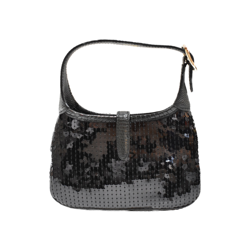 Gucci Jackie Leather 1961 Handbag Sequin Black